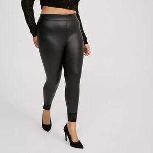 NWT TORRID Black Faux Leather Leggings